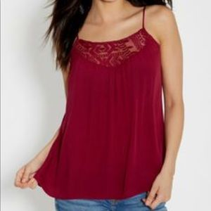 NWT Maurices swing tank with embroidery & tie back